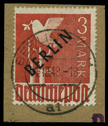 3 M. Schwarzaufdruck 1948 mit dem Plattenfehler "I = Ast am ...